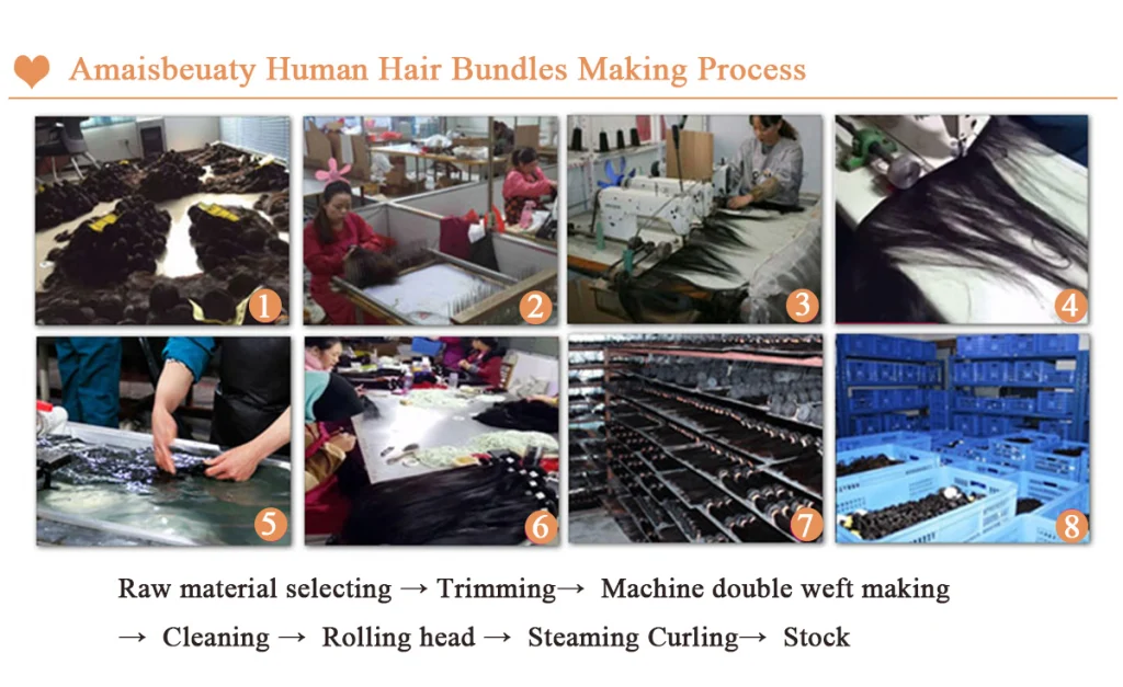 Amaisbeauty hair bundles making process